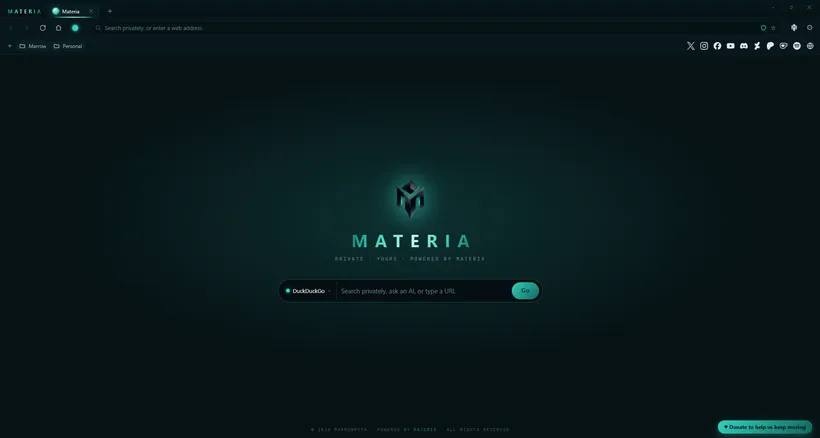 Materia teal theme